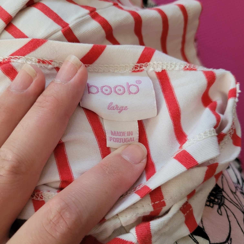 Boob Red and White Striped Top